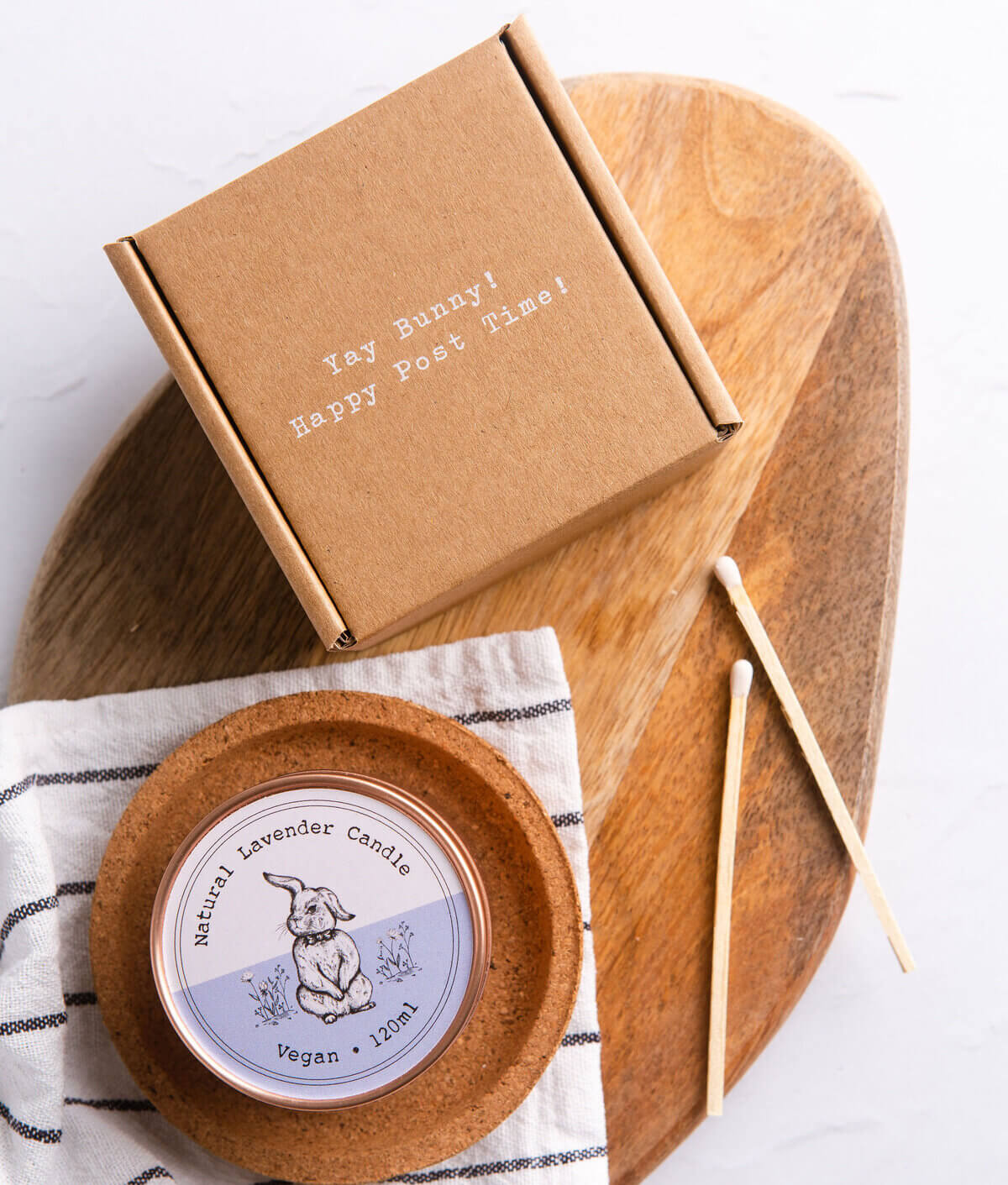 Vegan Bunny Packaging and candle