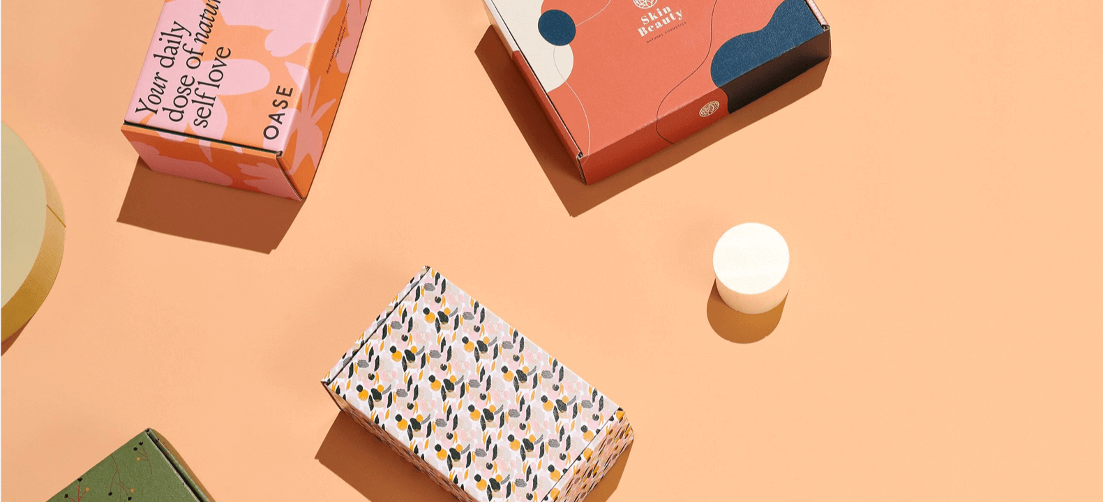 composition of four colourful boxes for ecommerce