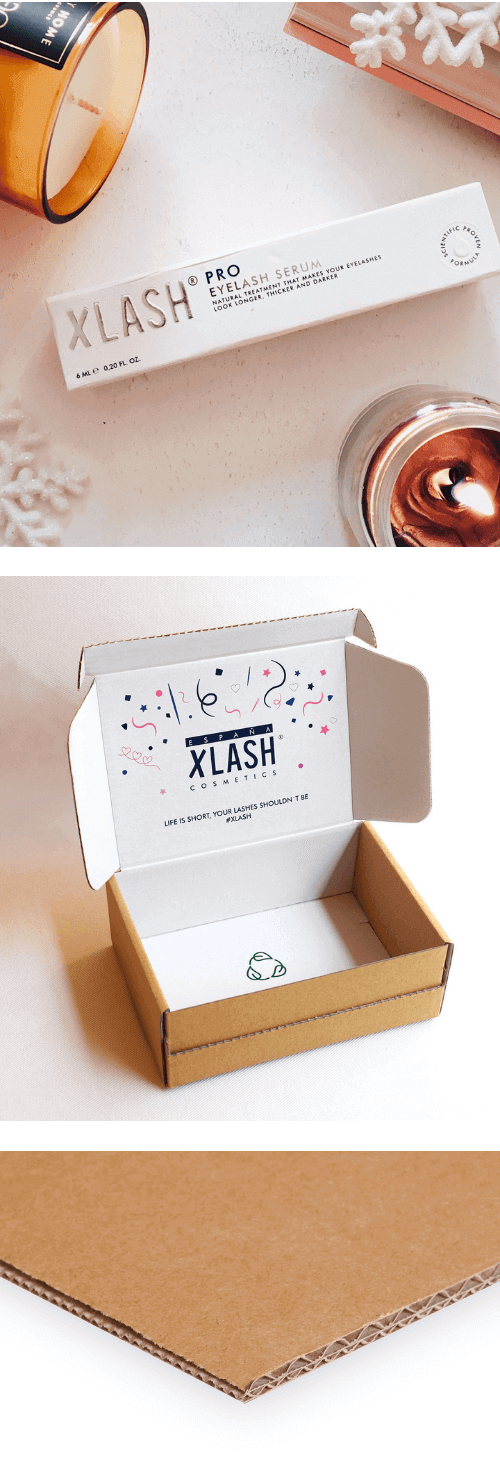 Custom mailer boxes for Xlash España Xlash